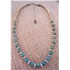Image 1 : Turquoise and Silver-Tone Bead Necklace