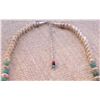 Image 4 : Turquoise and Silver-Tone Bead Necklace