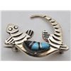 Image 1 : Native American Navajo Sterling Inlay Lizard Pin