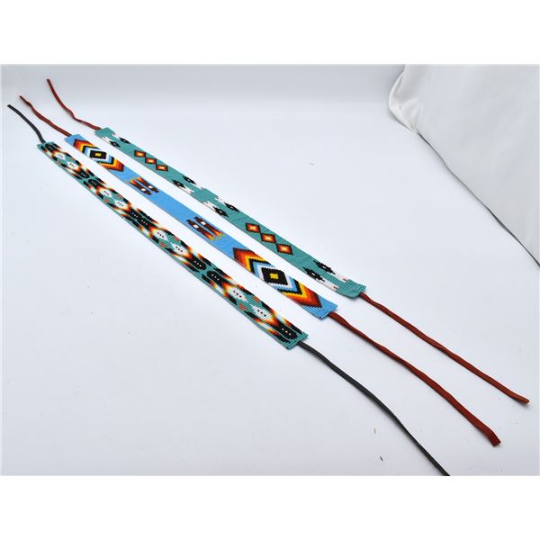 3 Native American Beaded Headbands