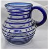 Image 5 : Mexican Glass Pitcher and 3 Matching Glasses
