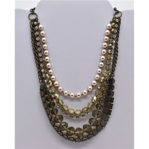 Loft 5 Strand Bead Necklace