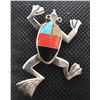 Image 1 : Navajo Sterling Inlay Frog Pendant