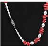Image 3 : Coral Chip & Silver Plate Necklace & Earrings