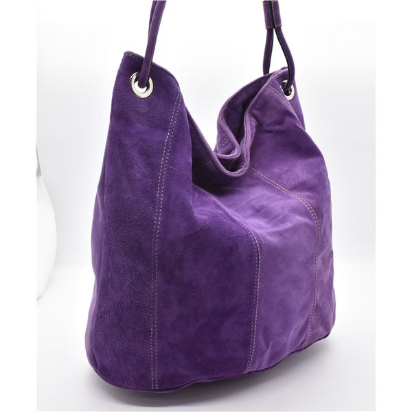 Italian Donini Purple Suede Leather Bucket Purse