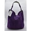 Image 2 : Italian Donini Purple Suede Leather Bucket Purse