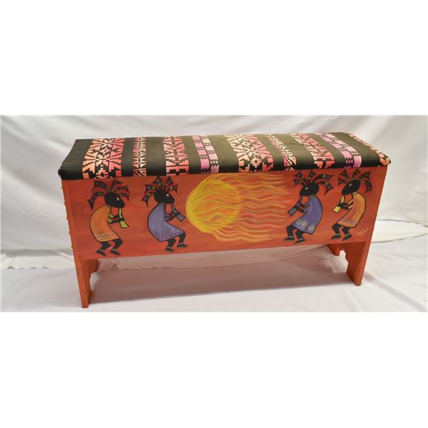 Southwestern Hand Crafted Kokopelli Design Bench
