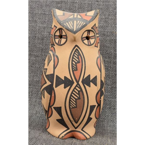 JEMEZ INDIAN POTTERY OWL BY PERSINGULA M GACHUPIN