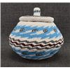 Image 2 : PAPAGO INDIAN BEADED BASKETRY CONTAINER
