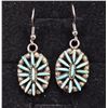 Image 1 : ZUNI INDIAN STERLING AND TURQOUISE EARRINGS