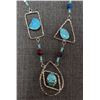 Image 7 : NAVAJO INDIAN SILVER AND TURQOUSIE NECKLACE BY MARY & EVERETT TELLER