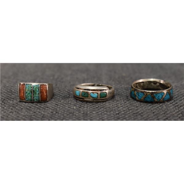 THREE NAVAJO SILVER RINGS