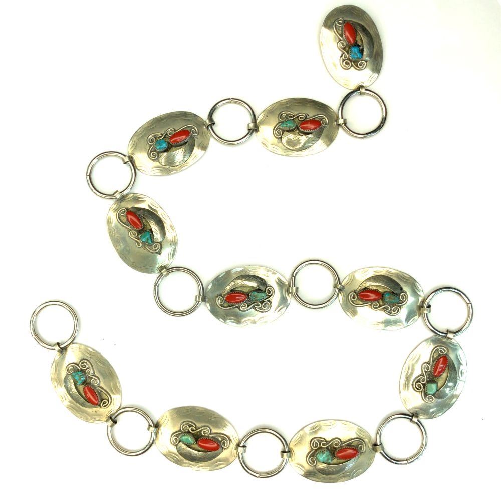 Belt, A Vintage, Concho, Turquoise, Vintage, 890