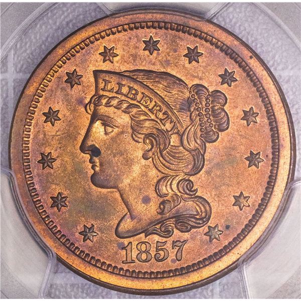 1857 1C Small Date PCGS PR65RB