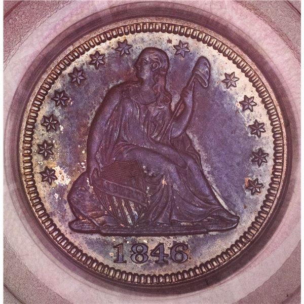 1846 25C PCGS PR64 CAC Old Green Holder