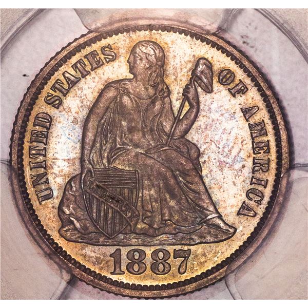 1887 10C PCGS PR64