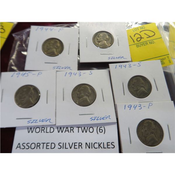 World War II Silver Nickels (6)