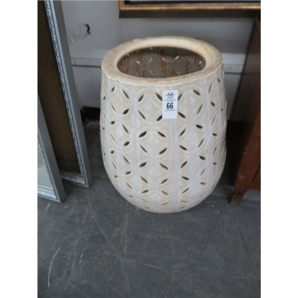 Large Glazed Beige Vase