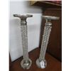 Image 1 : Chrome w/Prisms Candlesticks (Pair)