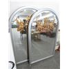 Image 1 : 2-Silver Trim & Gold Cherub Inlay Arched Mirrors - 34" x 57" - 2 X $ - No Shipping