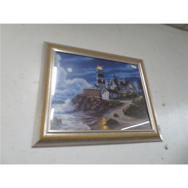 Framed Lighthouse Art - 28" x 34"