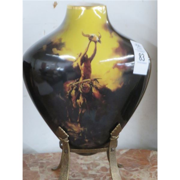 Franklin Mint Indian Vase w/Stand