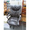 Image 1 : Brown Leather Office Chair (Wear)