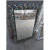 Image 1 : Metal Art Glass Framed Wall Mirror - 44" x 32" - No Shipping