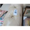 Image 2 : Tan Leather Button Tufted Sofa