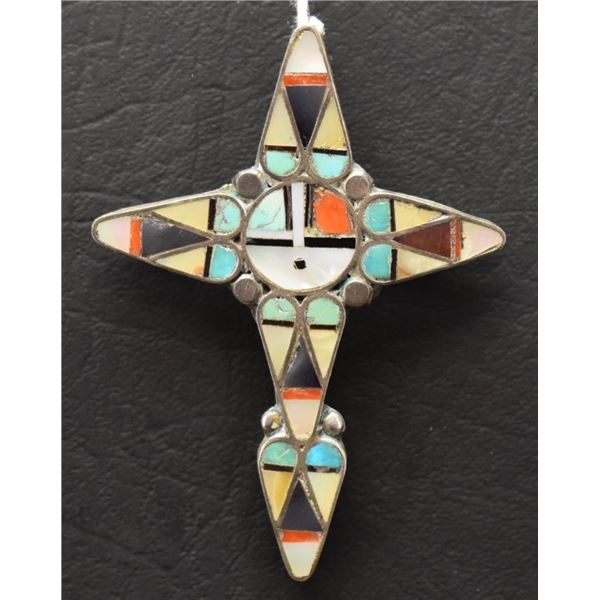 ZUNI INDIAN PIN/PENDANT CROSS