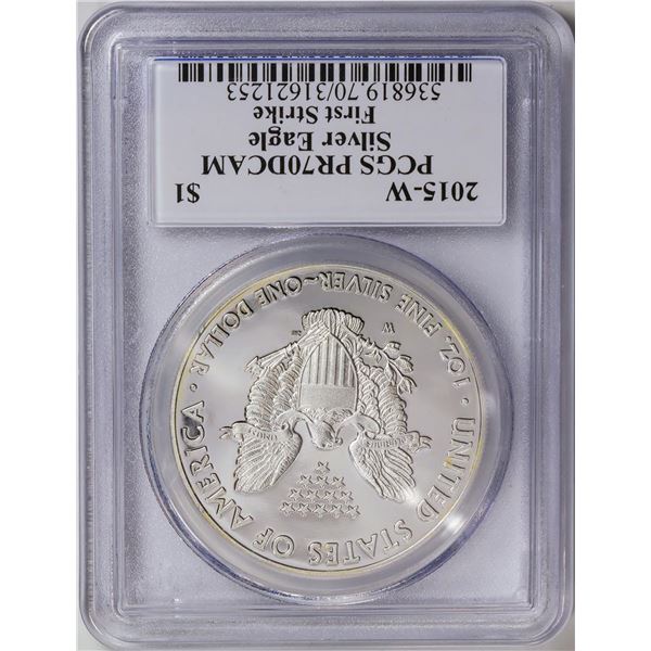 2015-W American Silver Eagle .999 Fine Silver Dollar Coin PCGS PR70DCAM