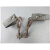Image 3 : Star Marked Buermann Spurs- .5" Bands- 2" Shanks- 7 Point Rowels- Straps- Poor Condition