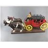 Image 1 : Hand Carved Stage Coach With Team- 12.5"H X 26"L X 10"D