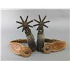 Image 1 : Unmarked Chihuahua Spurs- 1.5" Bands- 2.5" Shanks- 8 Point Shanks- Straps Are Rough- Decent Conditio