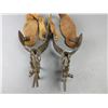Image 4 : Unmarked Chihuahua Spurs- 1.5" Bands- 2.5" Shanks- 8 Point Shanks- Straps Are Rough- Decent Conditio