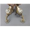 Image 2 : Star Marked Buermann Hercules Bronze Horsehead Bit And Spur Set- .5" Bands- 2.25" Shanks- 10 Point R