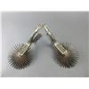Image 1 : Unmarked Chilean Dancing Spurs- .6" Bands- 3.25" Shanks- 36 Points-  4.5" Rowels- Good Condition
