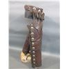 Image 8 : Marked RT Frazier Pueblo Colo Step In Chaps- 26 Nickel Conchos- Pockets With Snaps- Repaired Tooled 