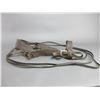 Image 2 : Old Unmarked Carved Headstall- Unmarked Iron Curb Bit