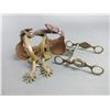 Image 2 : Star Marked Set Of Indian Head Spurs And Bit- Hercules Bronze- .5" Bands- 2.5" Shanks- 10 Point Rowe