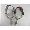 Image 5 : Unmarked Schnitger Double Mounted Silver Inlaid Spurs- Cheyenne Split Heelbands- .75" Bands- 2" Shan
