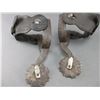 Image 2 : Unmarked Double Mounted Silver Overlaid Spurs- 1" Bands- 3.25" Shanks- 2.5" Snowflake Rowels- Stampe