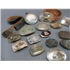 Image 3 : Box Of 17 Assorted Belts And Belt Buckles- Some Are Silver