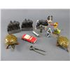 Image 1 : Box Of Metal Toys- Cast Iron Dog Bank- Cast Iron Book Ends