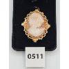 Image 1 : 14 KT YELLOW GOLD CAMEO PENDANT/BROOCH - SET IN SCALLOP STYLE EDGING