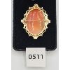 Image 2 : 14 KT YELLOW GOLD CAMEO PENDANT/BROOCH - SET IN SCALLOP STYLE EDGING