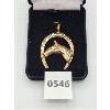Image 1 : 12KT YELLOW GOLD CUSTOM MADE HORSESHOE PENDANT W/ DIAMOND EYE