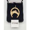 Image 2 : 12KT YELLOW GOLD CUSTOM MADE HORSESHOE PENDANT W/ DIAMOND EYE