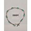 Image 1 : 14KT WHITE GOLD LADIES BRACELET W/ LIGHT GREEN STONES, DIAMOND ACCENTS