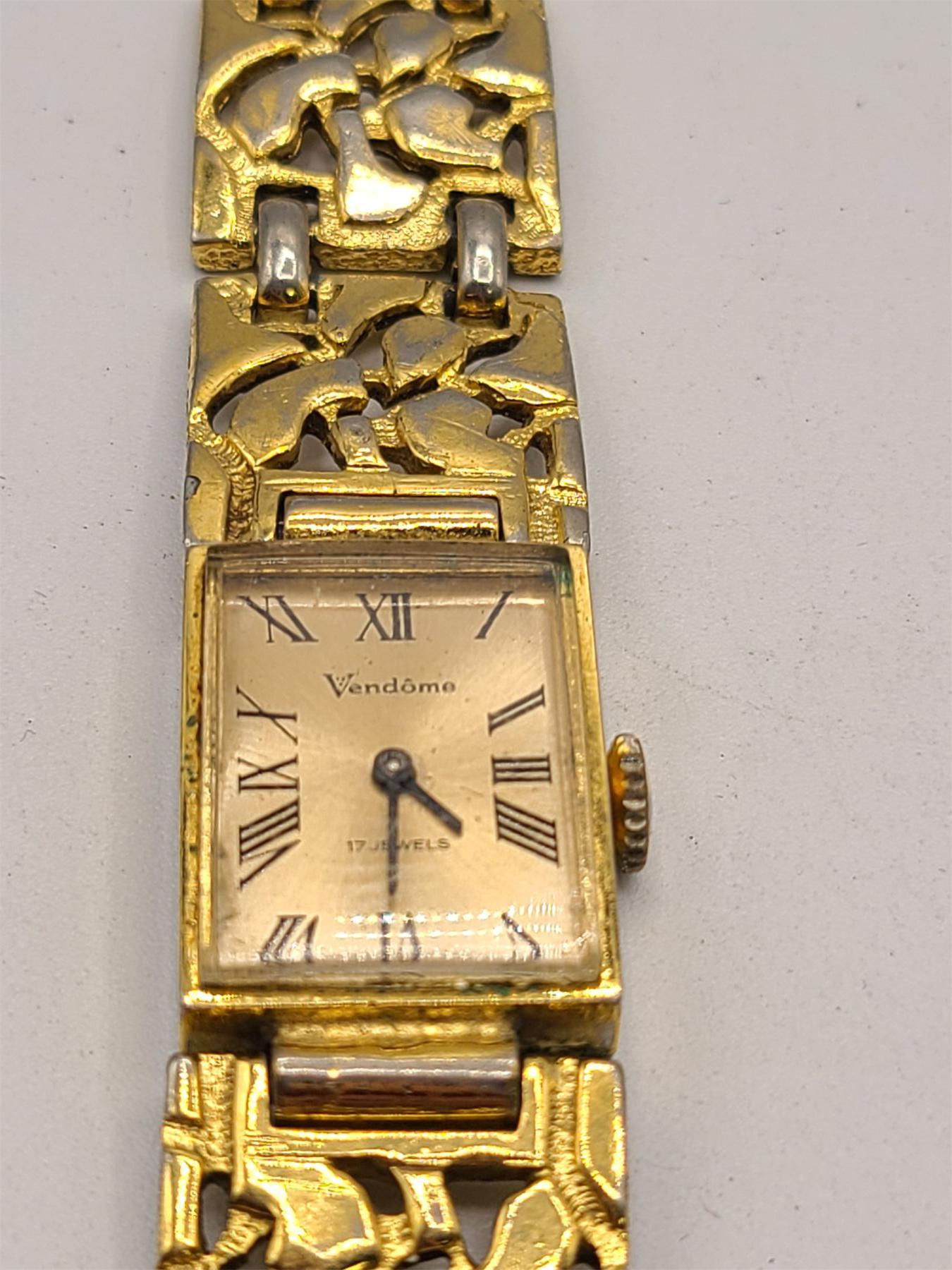 LADIES VENDOME 17 JEWEL WINDUP WATCH W ORIGINAL CHAIN Kidd Family ladies-vendome-17-jewel-windup-watch-w-original-chain-kidd-family
